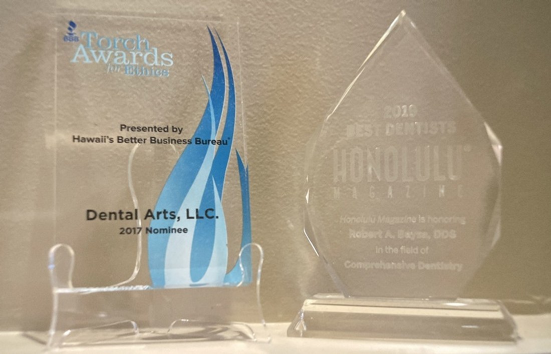 BBB Torch Awards for Ethics trophy naming Dental Arts, LLC as a 2017 nominee